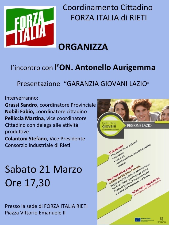 FORZA ITALIA: AURIGEMMA A RIETI