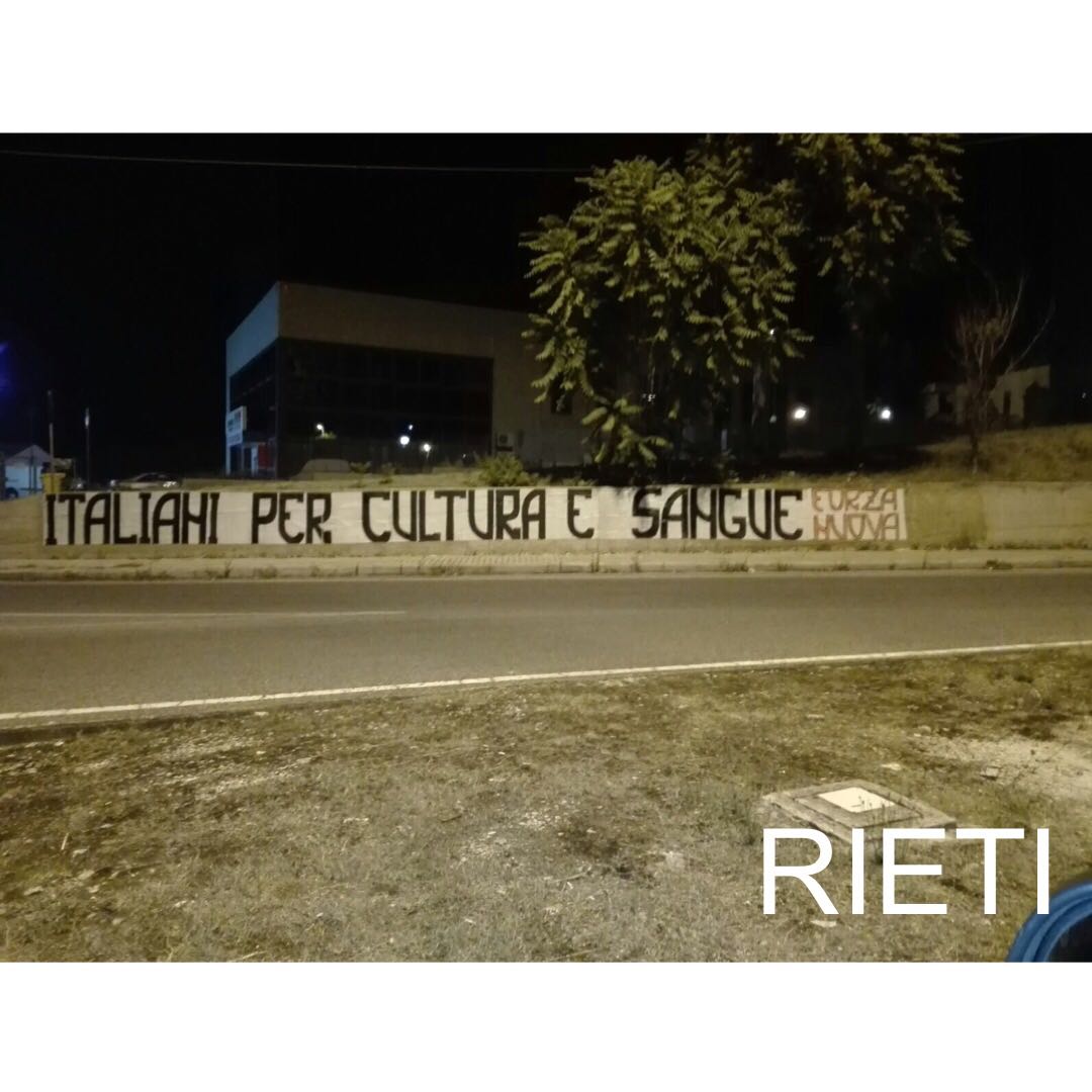 FORZA NUOVA RIETI, “ITALIANI PER SANGUE E PER CULTURA”