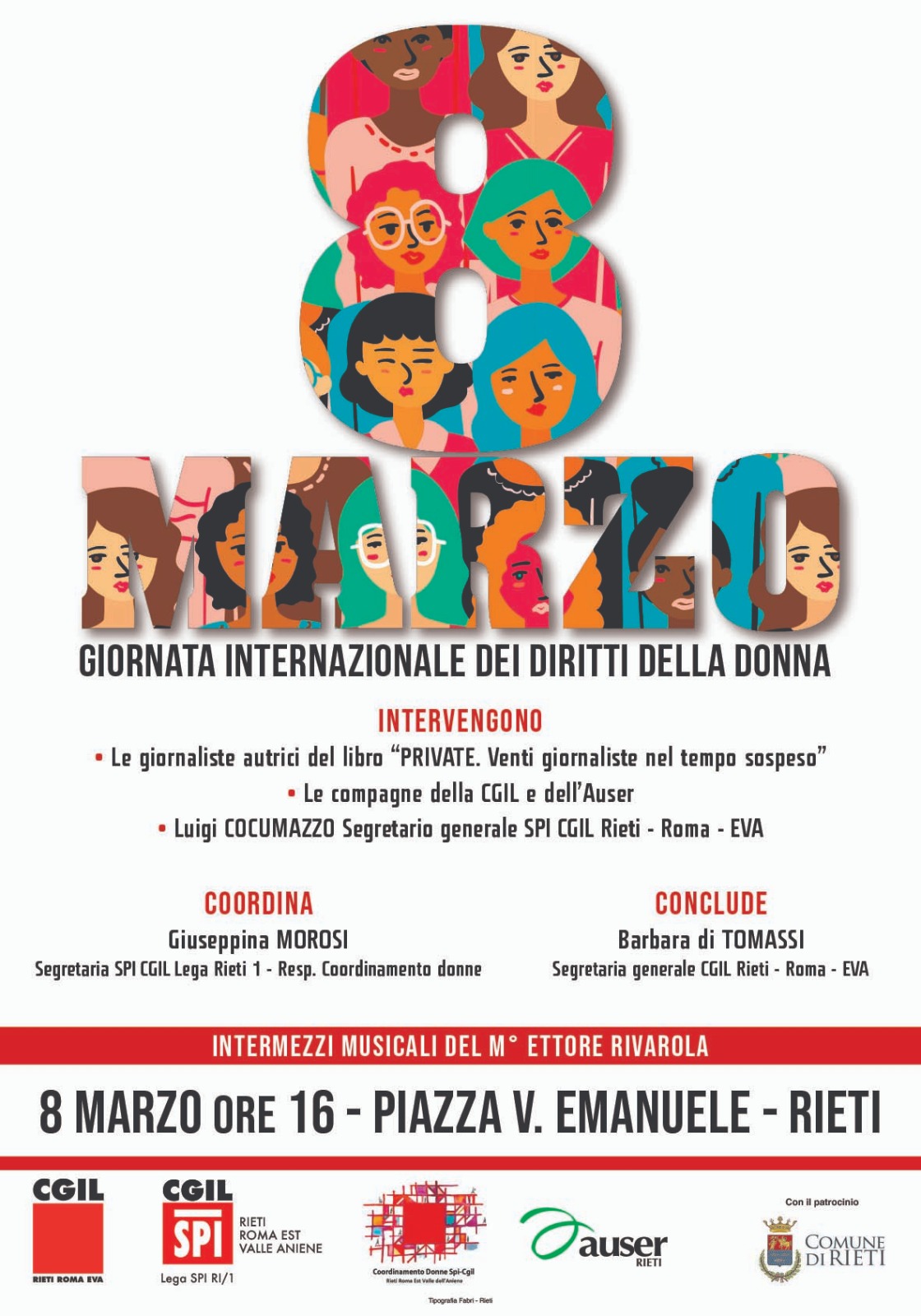 RIETI, 8 MARZO: L’INIZIATIVA DELLA CGIL PER LE DONNE