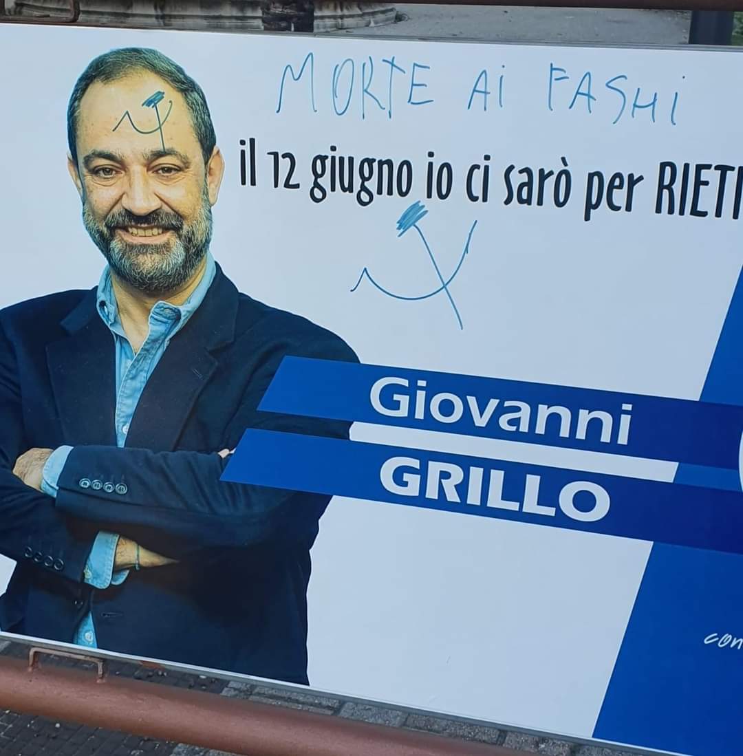 “Morte ai Fas(h)i”, la solidarietà della Lega a Giovanni Grillo