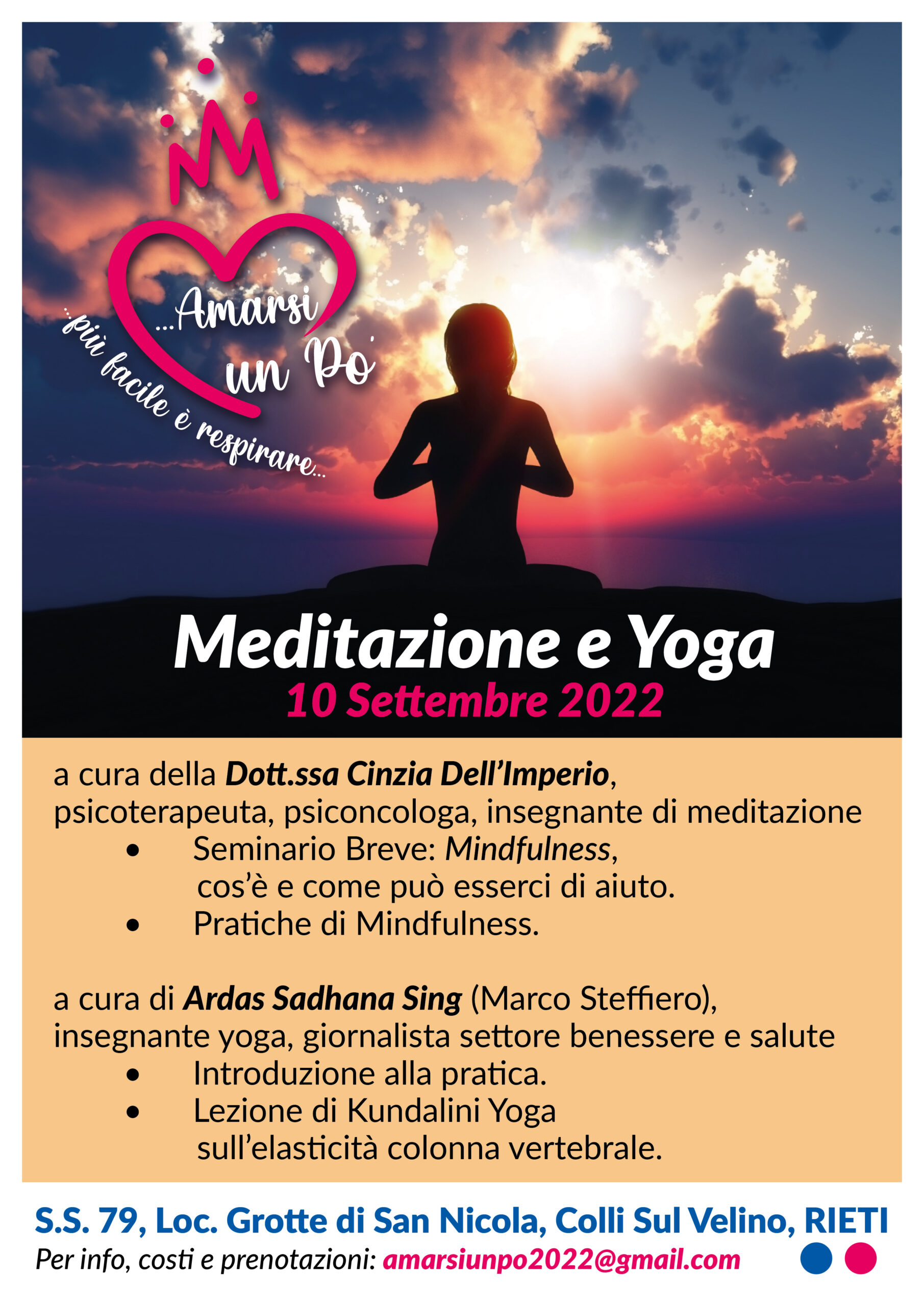 10 settembre a Colli sul Velino evento dedicato al benessere