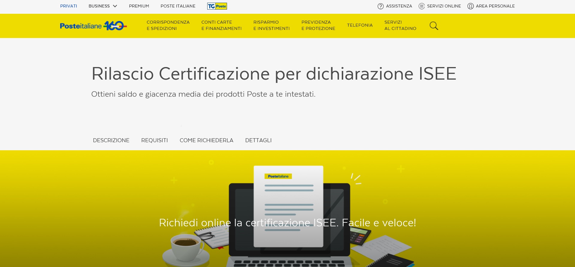 POSTE ITALIANE: ANCHE IN PROVINCIA DI RIETI ONLINE I DATI 2020 PER RICHIEDERE L’ISEE