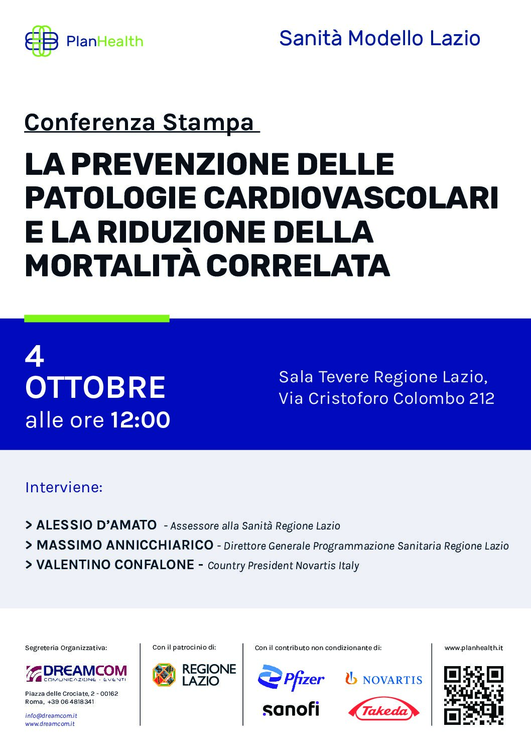 Prevenzione malattie cardiovascolari, martedì firma protocollo Regione Lazio-Novartis
