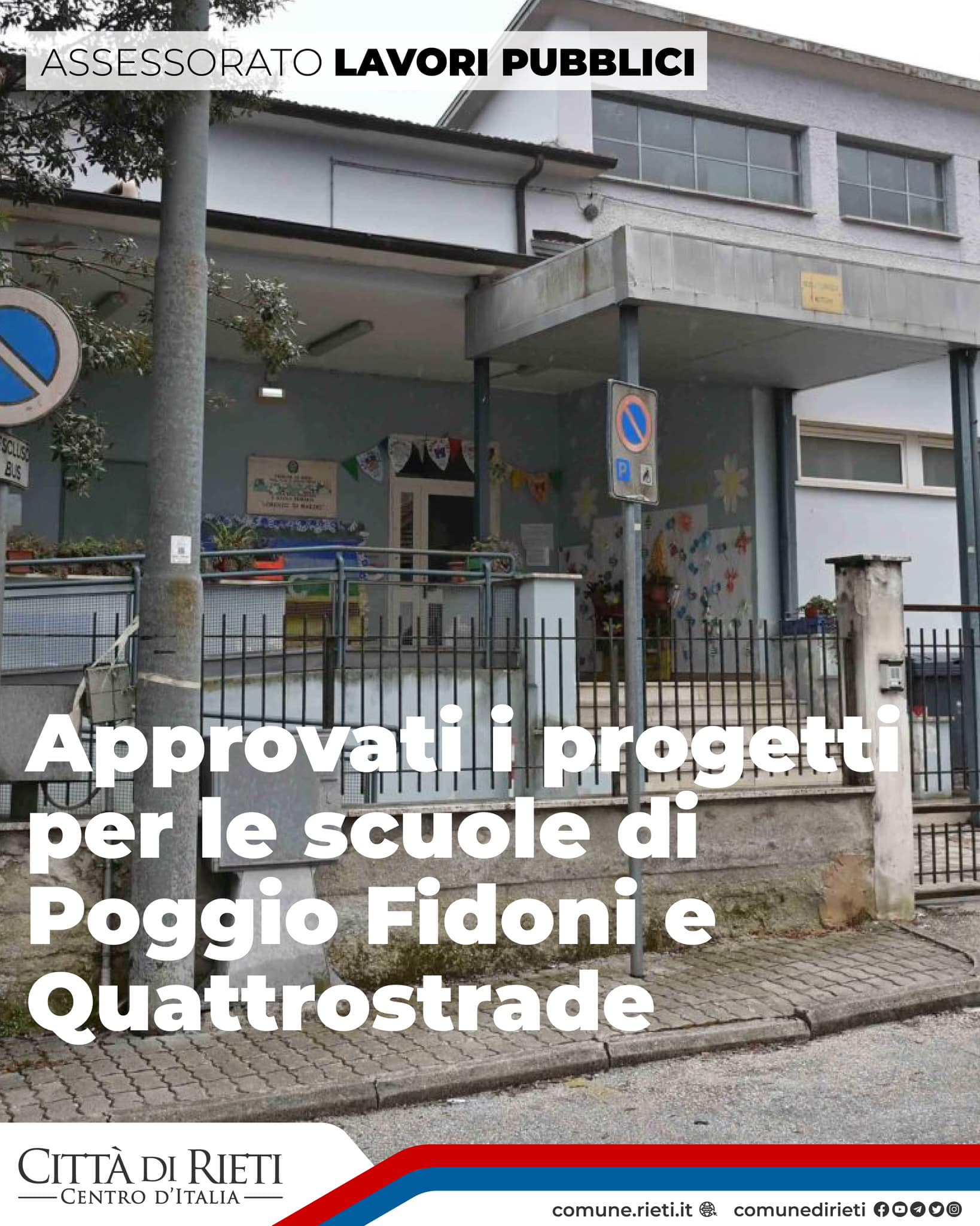 La Giunta approva i progetti per le scuole di Poggio Fidoni e Quattrostrade. Chiarinelli: “Manteniamo gli impegni presi”
