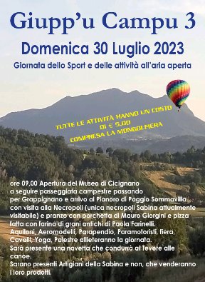 L’evento più atteso della Sabina, “Giupp’u campu”, al via il 30 luglio,