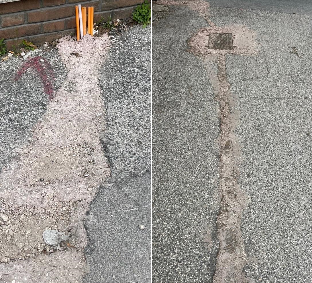 UBERTINI, TRACCE ROSA PER I LAVORI DELLA FIBRA: “QUANDO IL RIPRISTINO DEL MANTO STRADALE?”