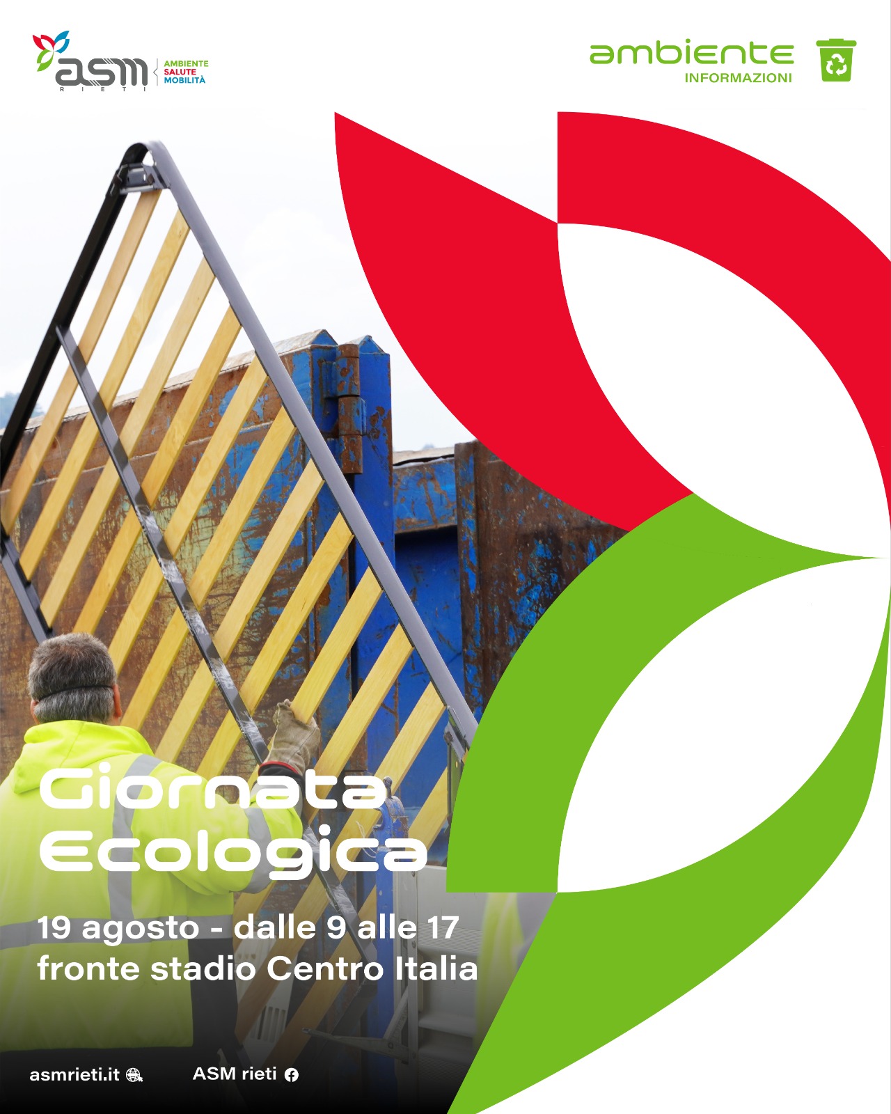 Sabato 19 agosto torna la Giornata Ecologica di ASM e Comune di Rieti