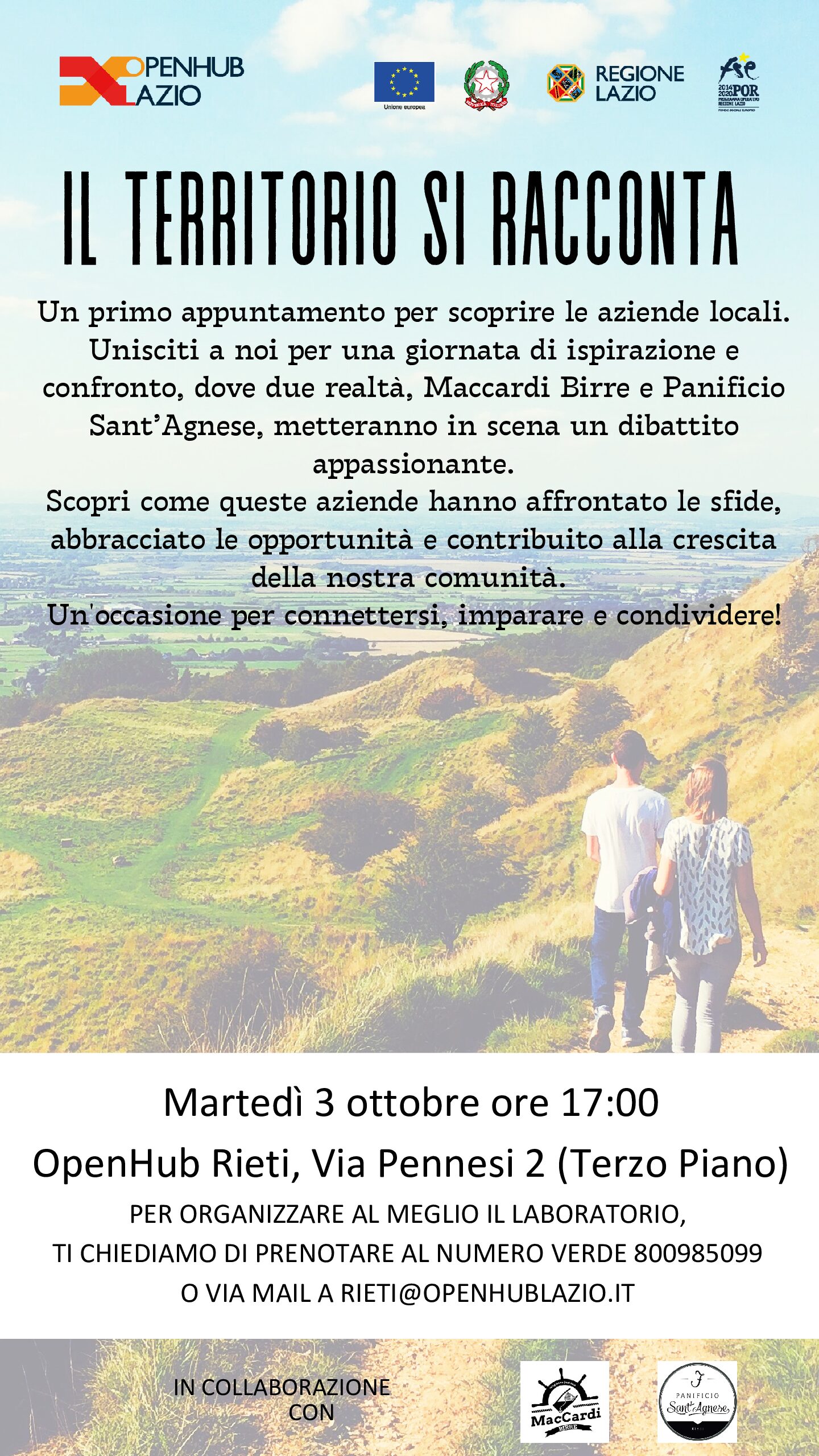 “Il Territorio si Racconta: Opportunità e Potenzialità” il 3 ottobre a Rieti