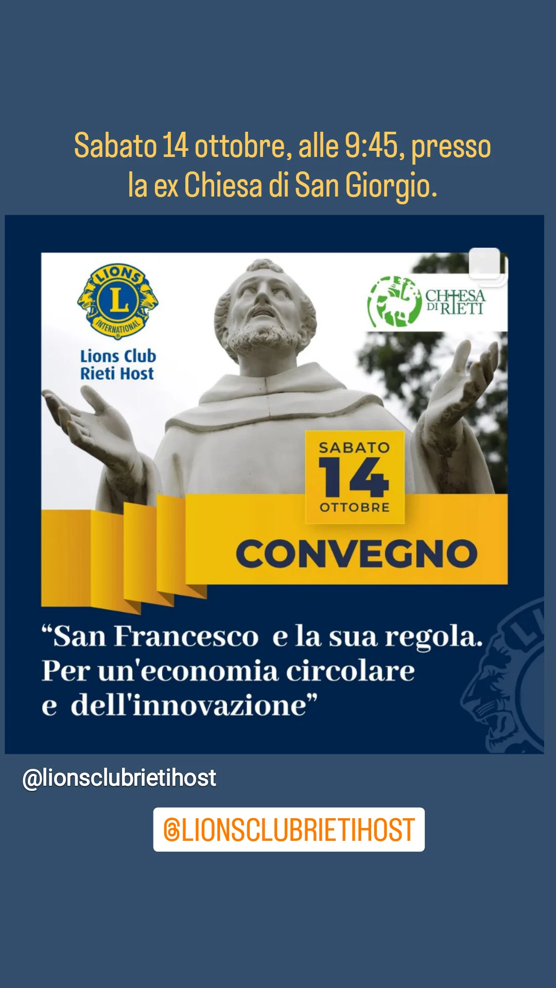 Il 14 ottobre a Rieti Convegno “San Francesco e la sua regola. Per un’economia circolare e dell’innovazione”