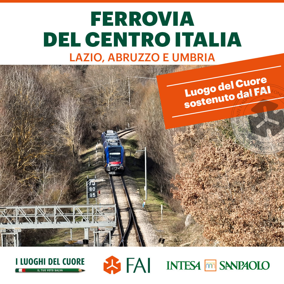 Per la Ferrovia del Centro Italia 5.000 euro da FAI e Intesa Sanpaolo