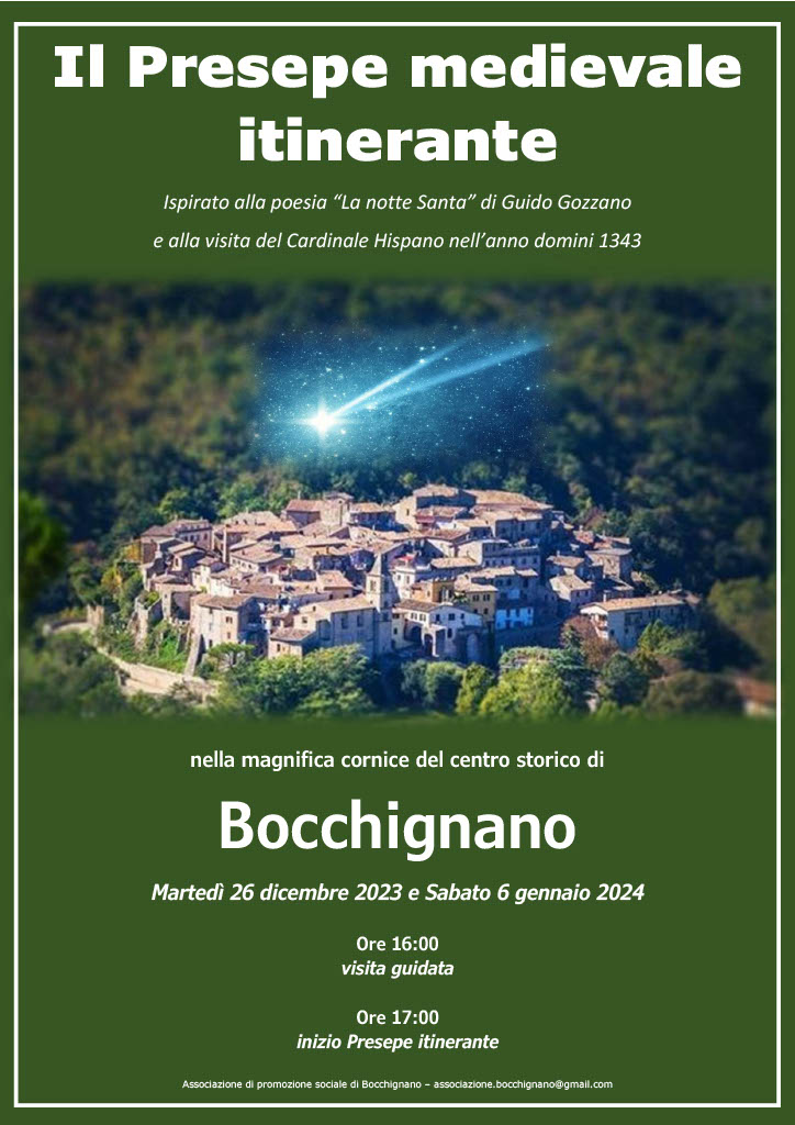 NON PERDETEVI IL PRESEPE ITINERANTE DI BOCCHIGNANO!