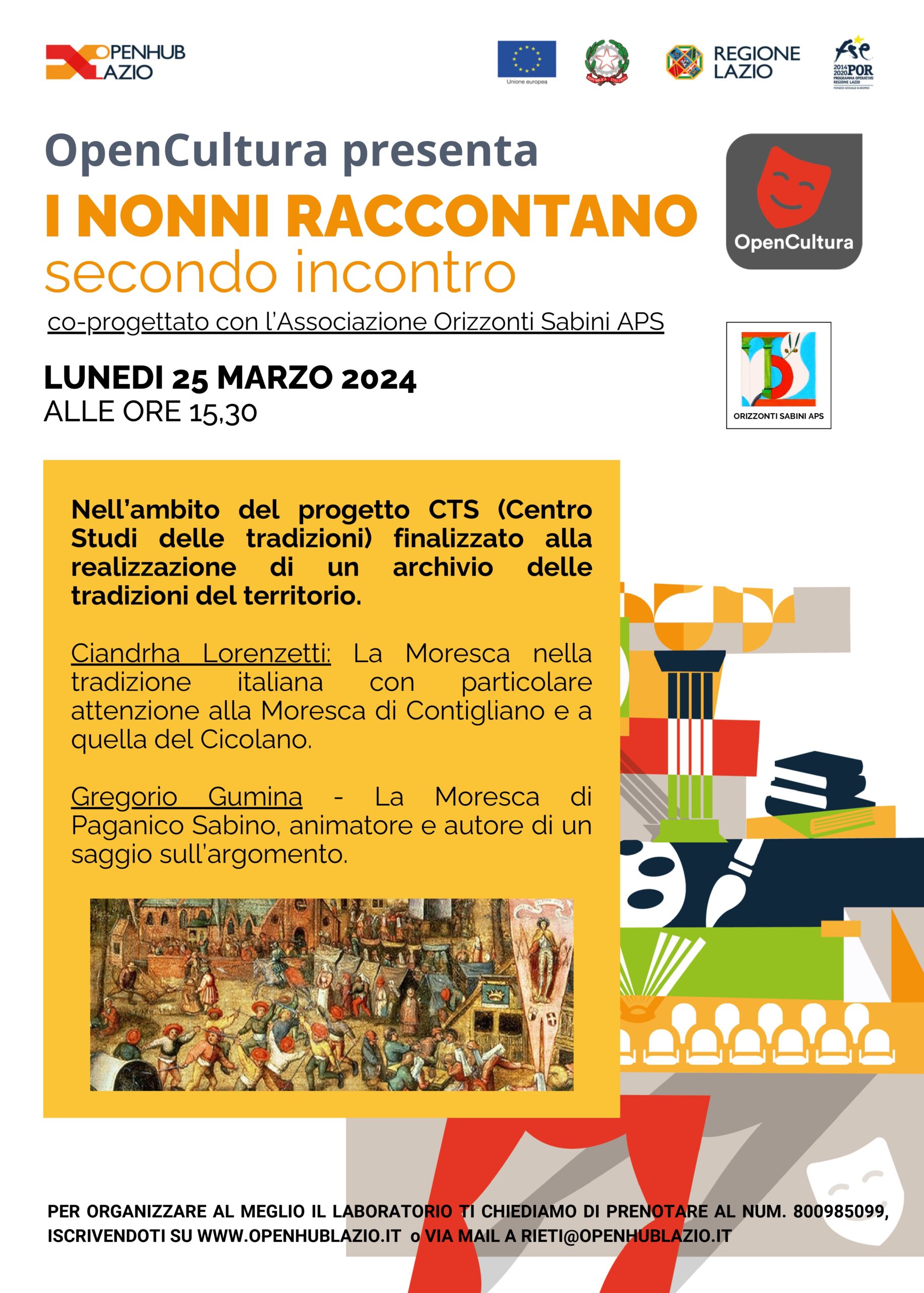 Il 25 marzo secondo appuntamento del Progetto di Valorizzazione delle Tradizioni Locali: “La Moresca nella Tradizione Italiana”
