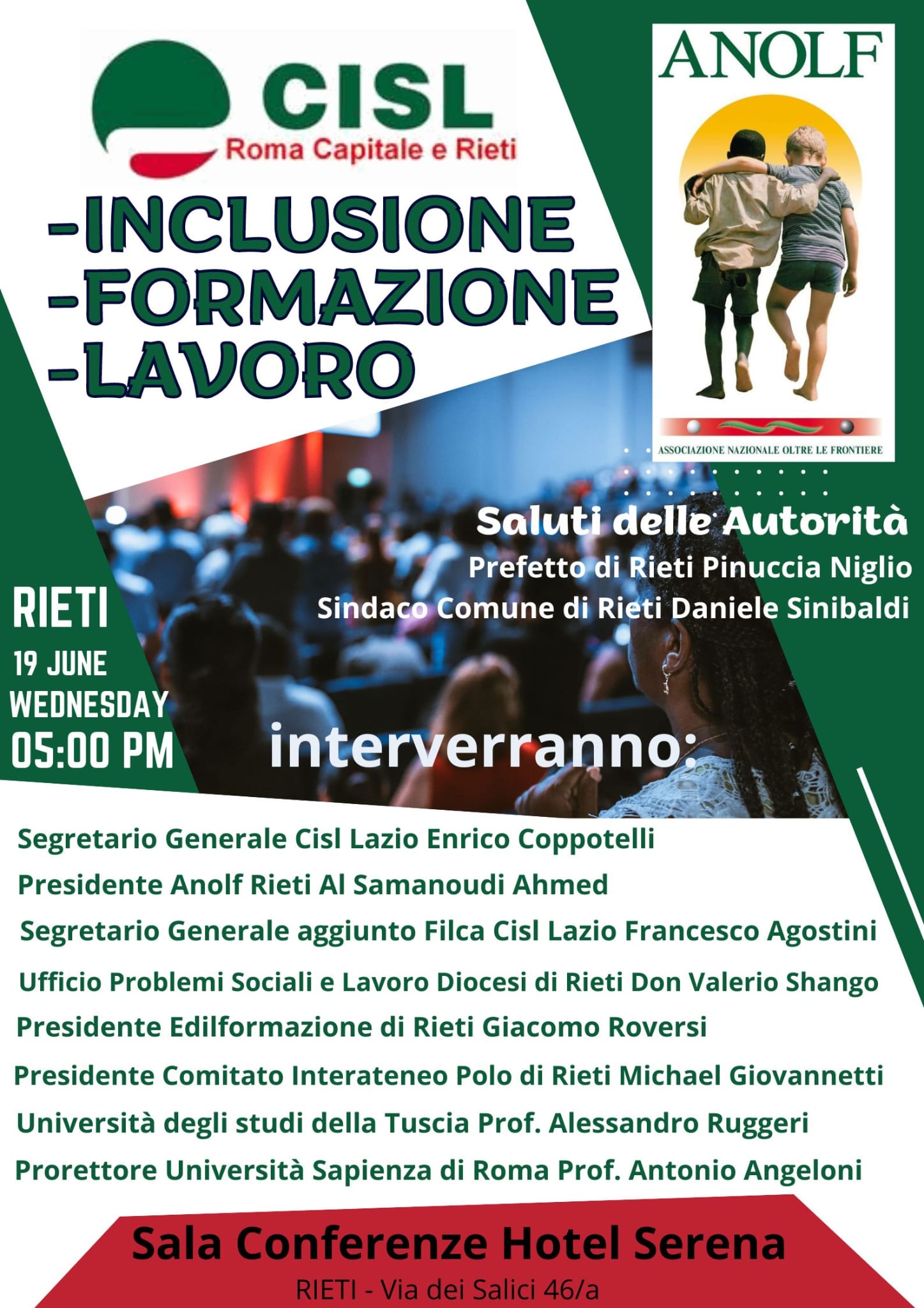 “Inclusione, formazione e lavoro”, il 19 giugno il convegno della Cisl Roma Capitale e Rieti