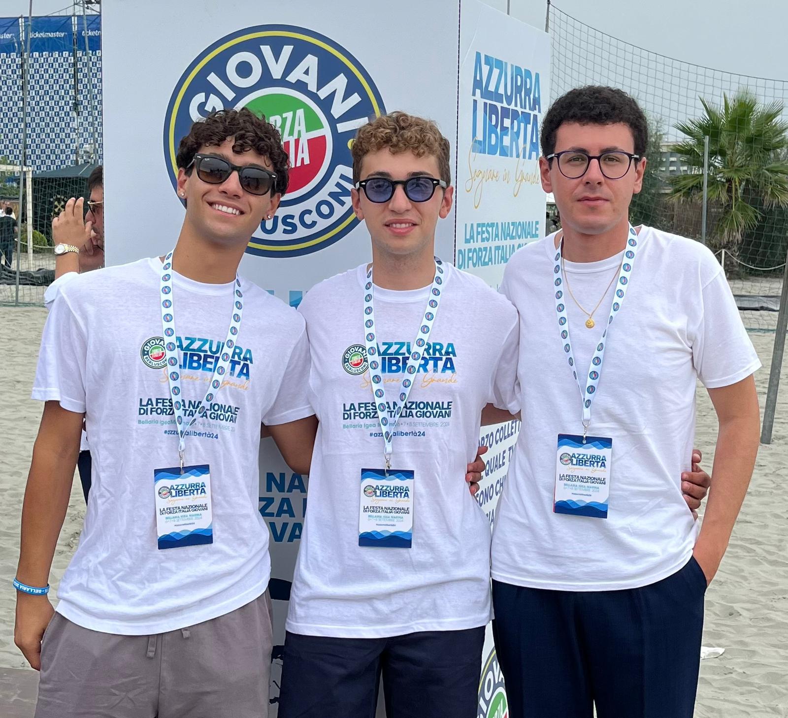 Delegazione di Forza Italia Giovani Rieti guidata da Salvatore La Bella, presente ad “Azzurra Libertà”