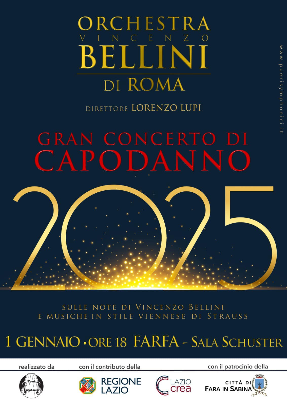 GRAN CONCERTO DI CAPODANNO 2025 A FARFA CON L’ORCHESTRA VINCENZO BELLINI DI ROMA