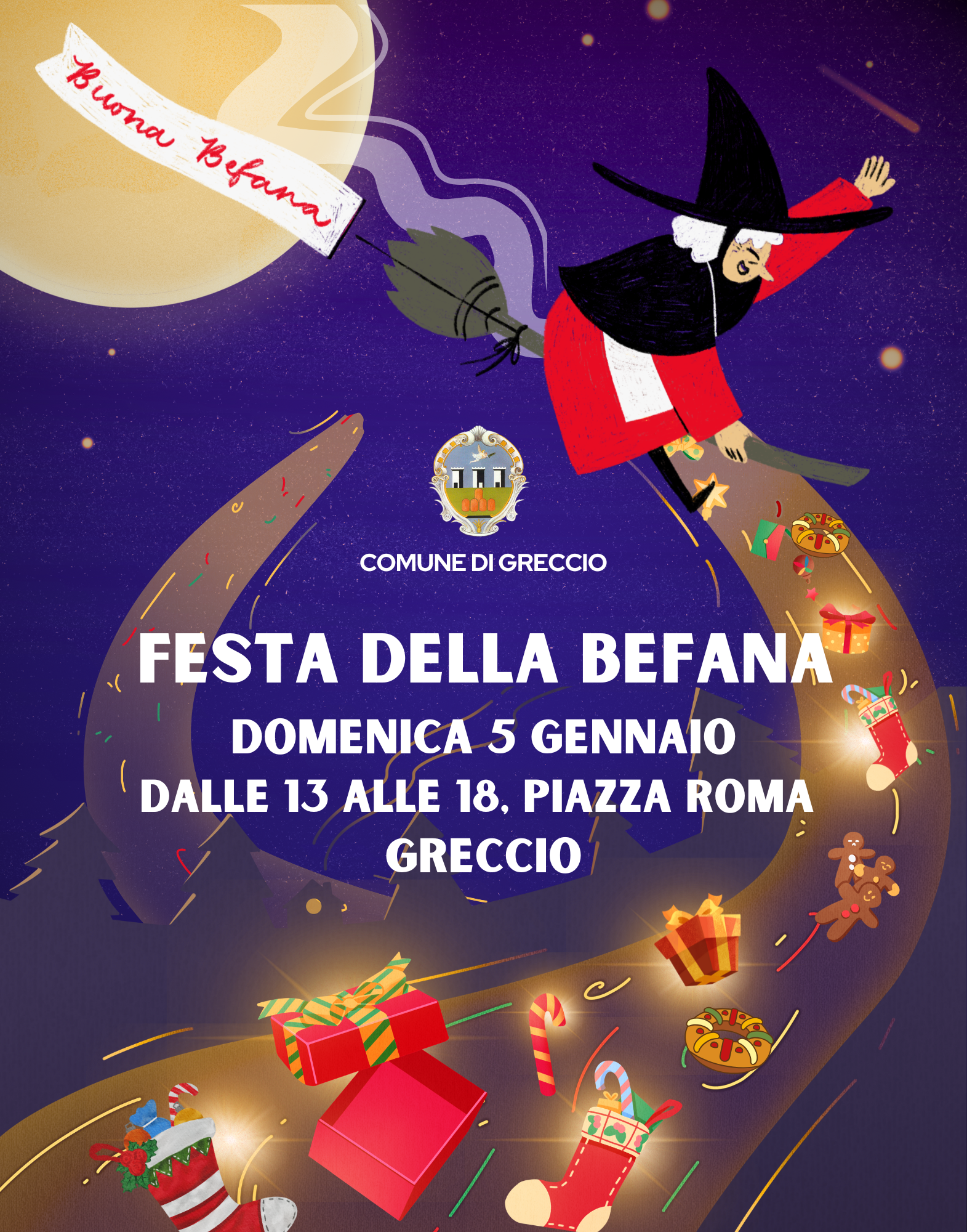 Festa della Befana a Greccio il 5 gennaio in piazza Roma