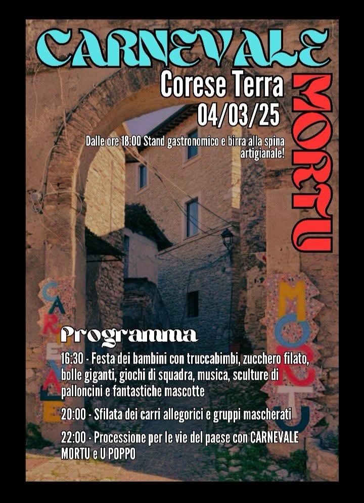 FARA IN SABINA: IL 4 MARZO LO STORICO CARNEVALE MORTU