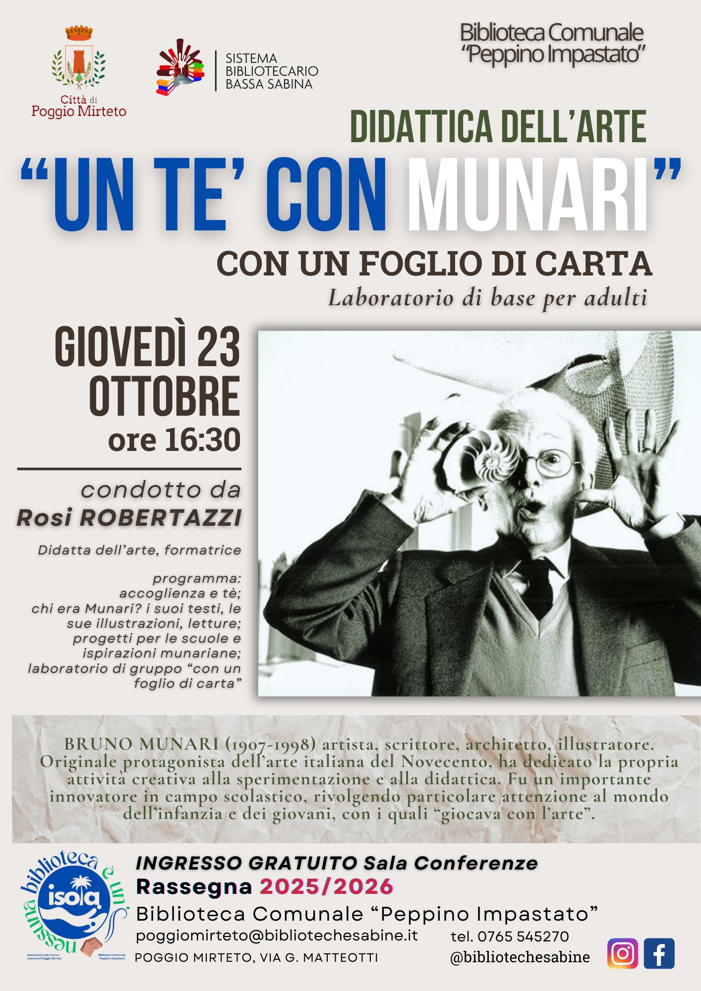 UN TE’ CON MUNARI ottobre 25