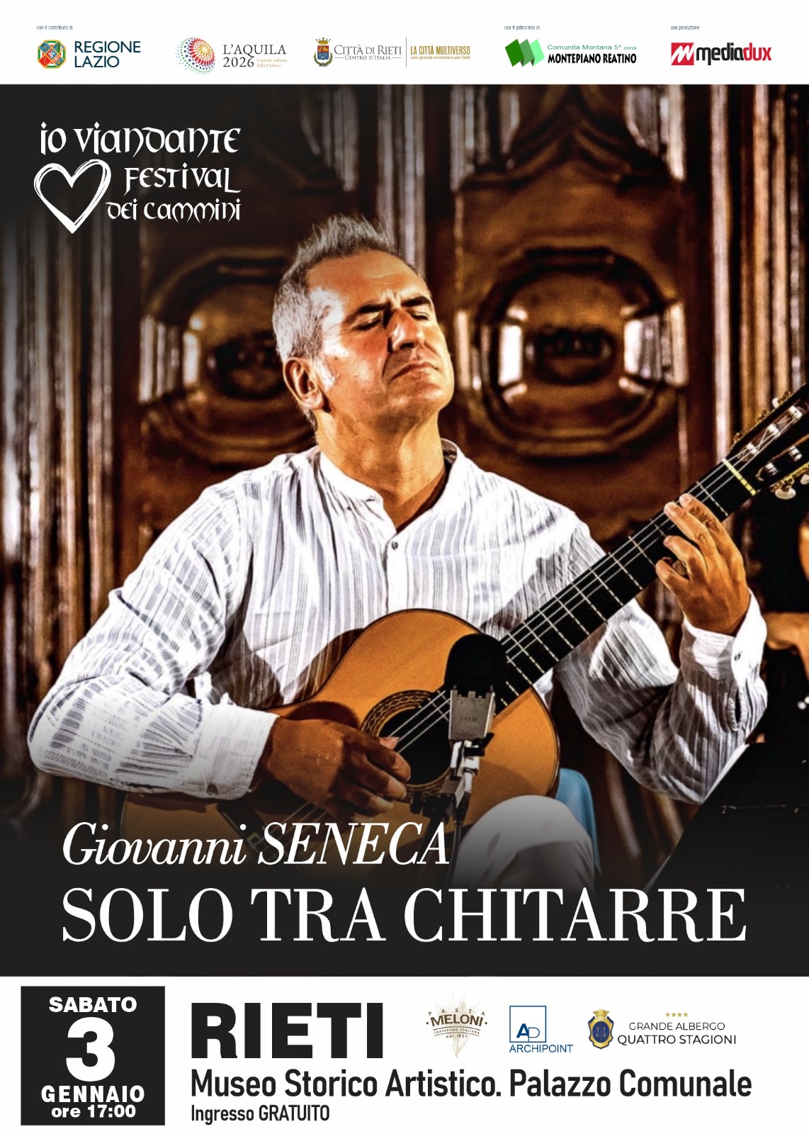 RIETI, “IO, VIANDANTE. Festival dei Cammini” AL VIA DAL 3 GENNAIO FINO AL 18 SETTEMBRE