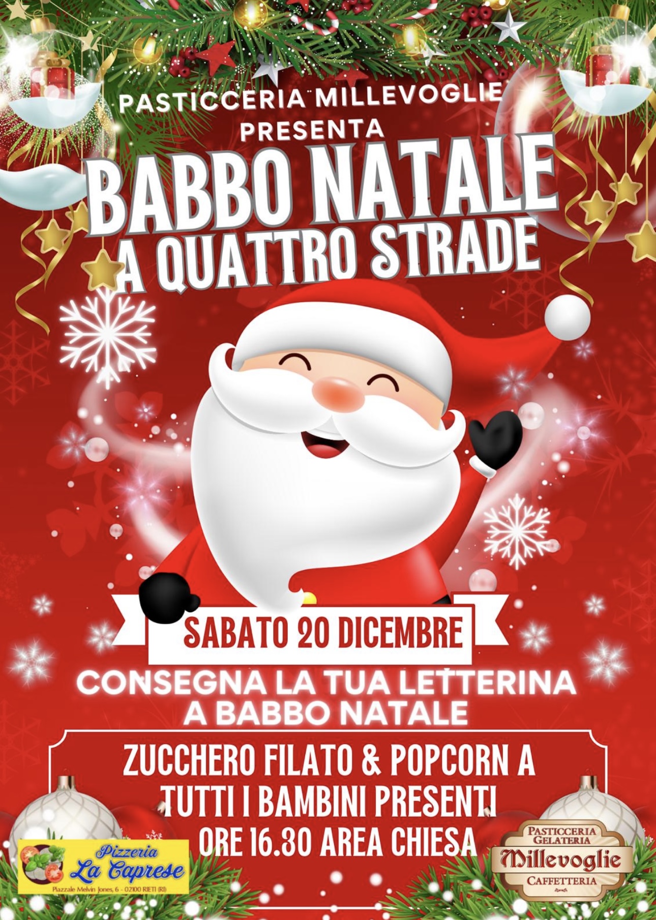 RIETI, BABBO NATALE ARRIVA A QUATTRO STRADE