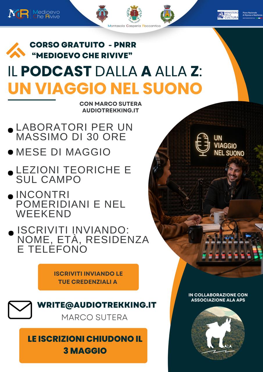 “Medioevo Che Rivive”: al via il corso gratuito di podcast per raccontare i borghi della Sabina