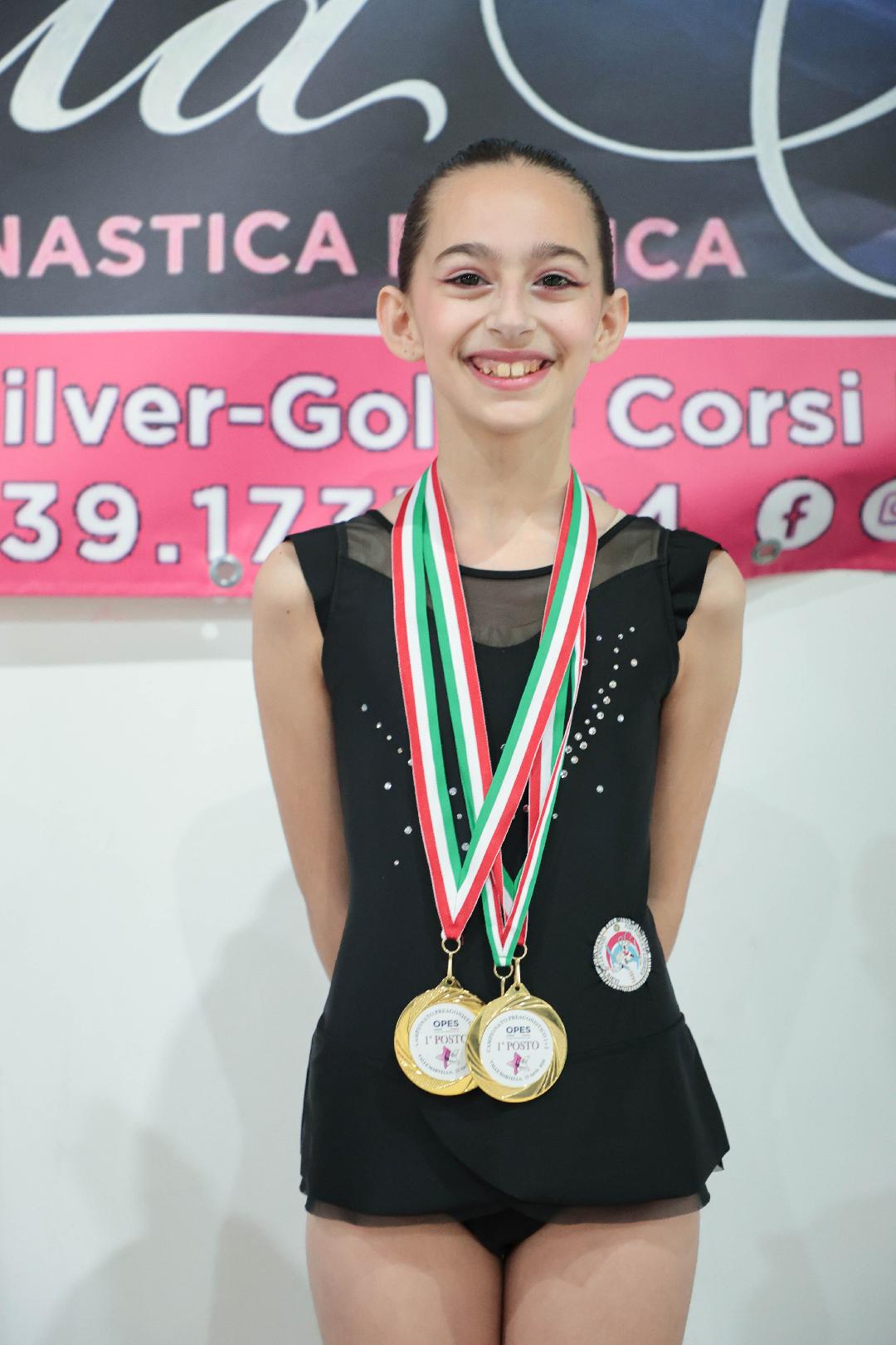 DUE MEDAGLIE D’ORO PER LA GIOVANE GINNASTA REATINA ANASTASIA CESARINI A ZAGAROLO