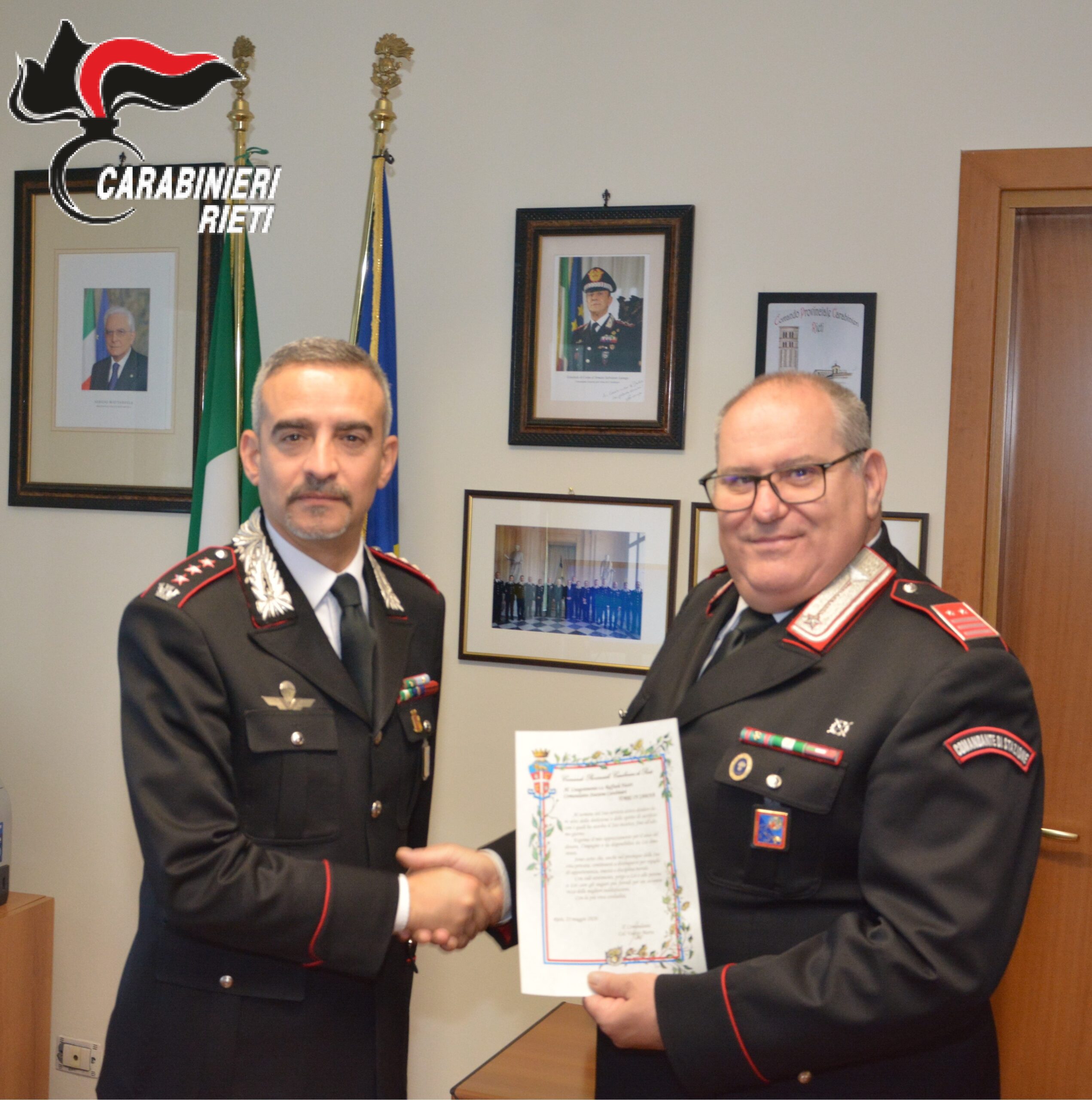 L’ARMA DEI CARABINIERI SALUTA IL LUOGOTENENTE RAFFAELE NASTRI