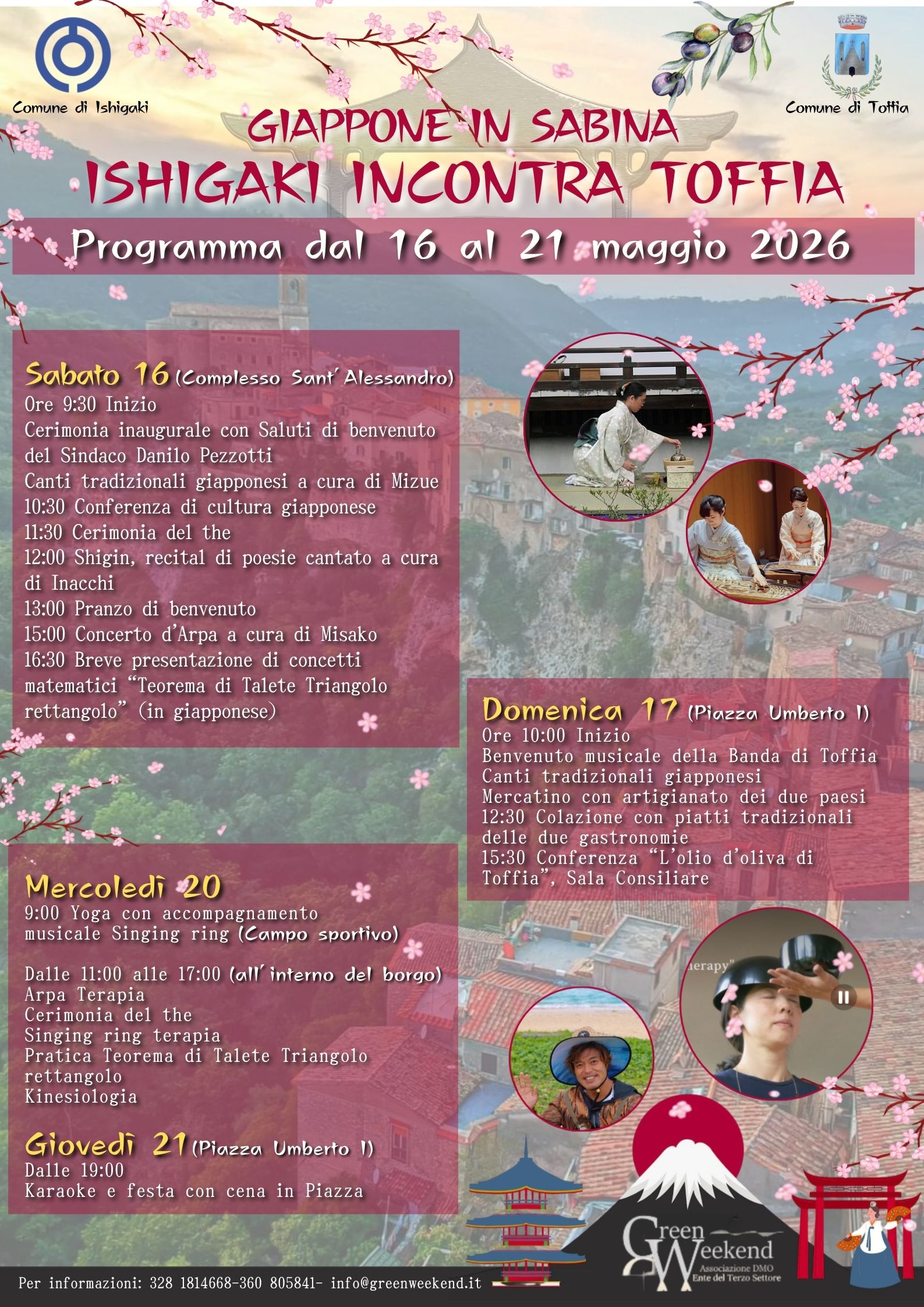 Giappone in Sabina, Toffia ospita Ishigaki dal 16 al 21 maggio