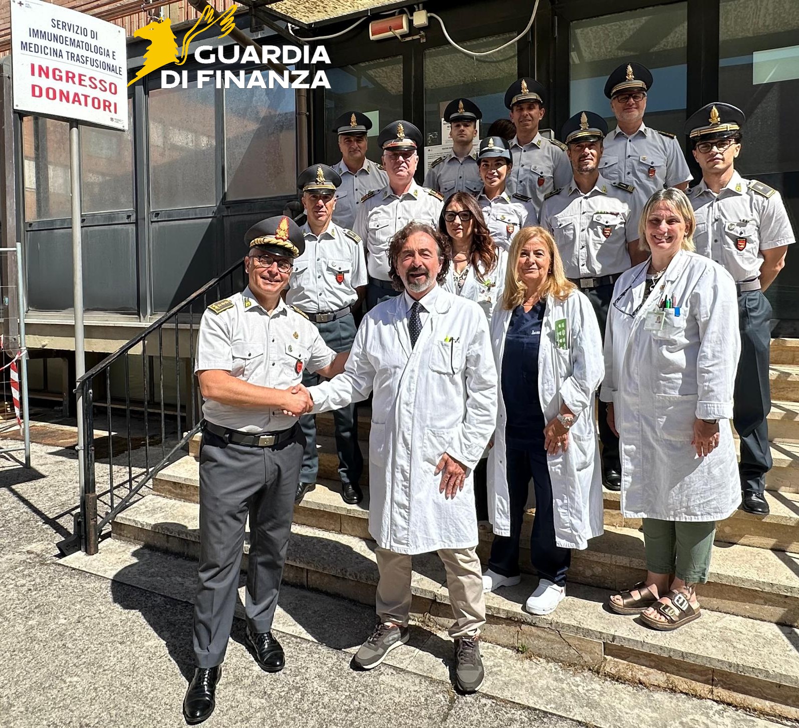 LA GUARDIA DI FINANZA DI RIETI PER IL SOCIALE: DONAZIONE DI SANGUE AL DE LELLIS.