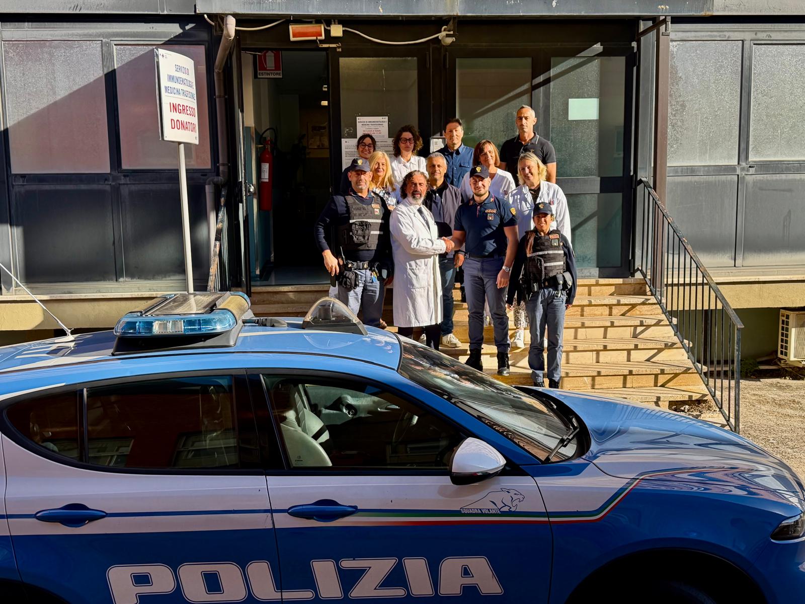 I POLIZIOTTI REATINI AL DE LELLIS PER PARTECIPARE ALLA RACCOLTA DI SANGUE